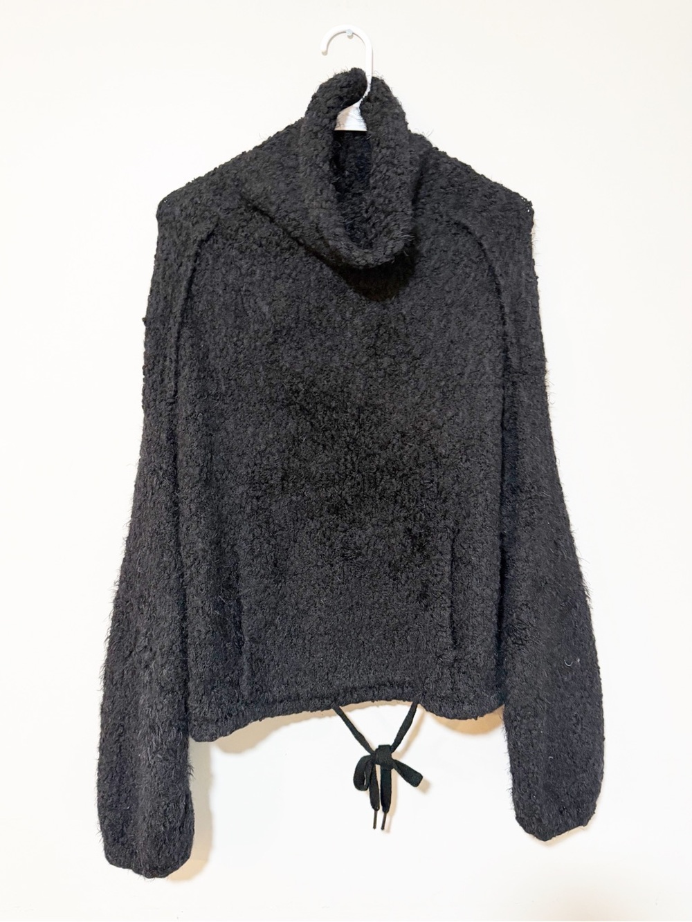 Free people movement fuzzy turtleneck pullover black size small medium